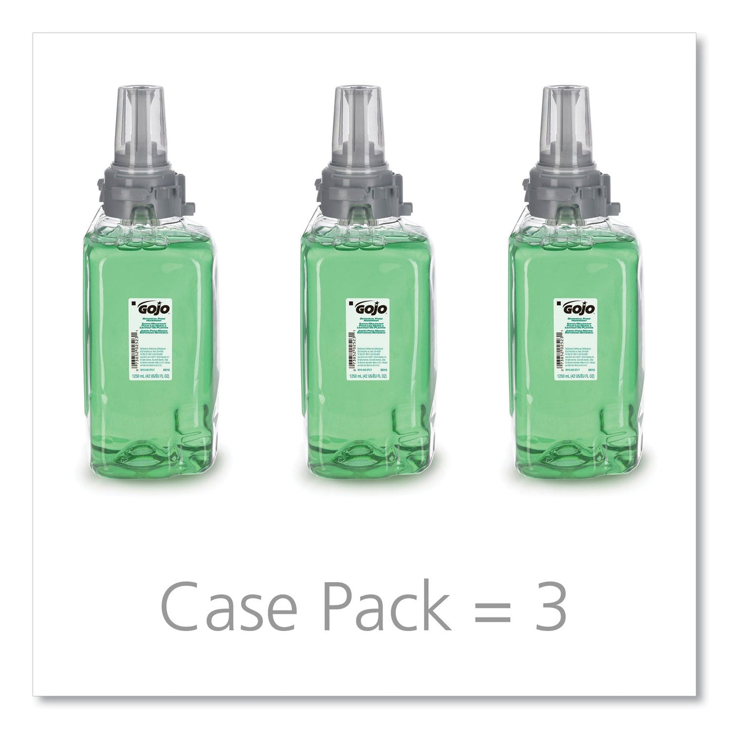 GOJO Botanical Foam Handwash Refill, For ADX-12 Dispenser, Botanical, 1,250 mL Refill, 3/Carton