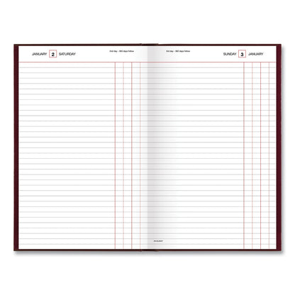 AT-A-GLANCE Standard Diary Daily Journal, 2023 Edition, Wide/Legal Rule, Red Cover, 12 x 7.75, 210 Sheets