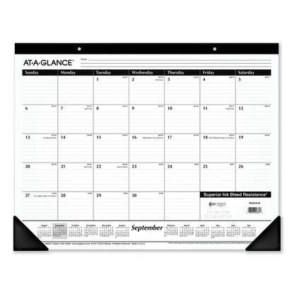 AT-A-GLANCE Academic Year Ruled Desk Pad, 21.75 x 17, White Sheets, Black Binding, Black Corners, 16-Month (Sept to Dec): 2022 to 2023