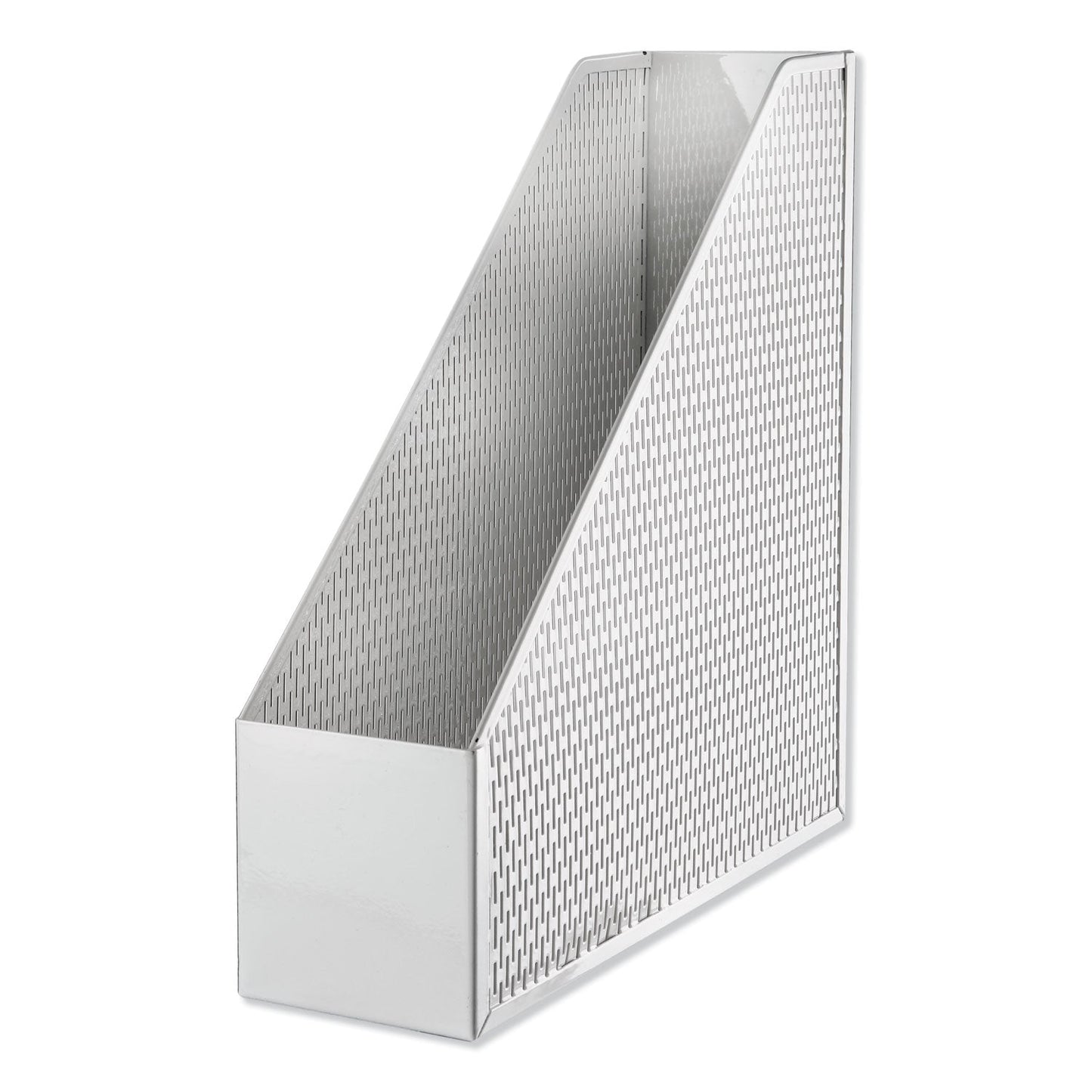 Artistic Urban Collection Punched Metal Magazine File, 3.5 x 10 x 11.5, White