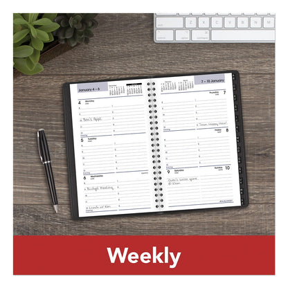 AT-A-GLANCE DayMinder Block Format Weekly Appointment Book, Tabbed Telephone/Add Section, 8.5 x 5.5, Black, 12-Month (Jan-Dec): 2023
