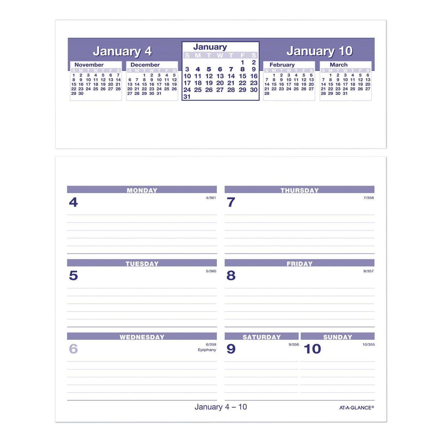 AT-A-GLANCE Flip-A-Week Desk Calendar Refill, 7 x 6, White Sheets, 2023