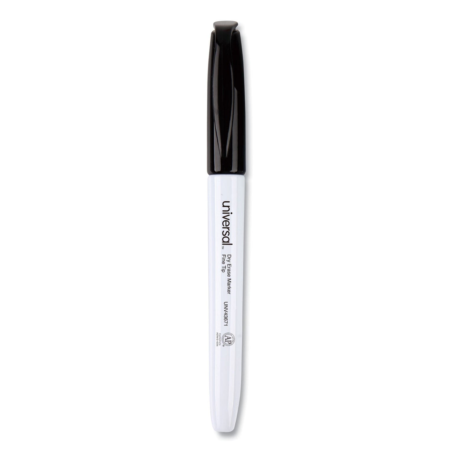 Universal Pen Style Dry Erase Marker, Fine Bullet Tip, Black, Dozen