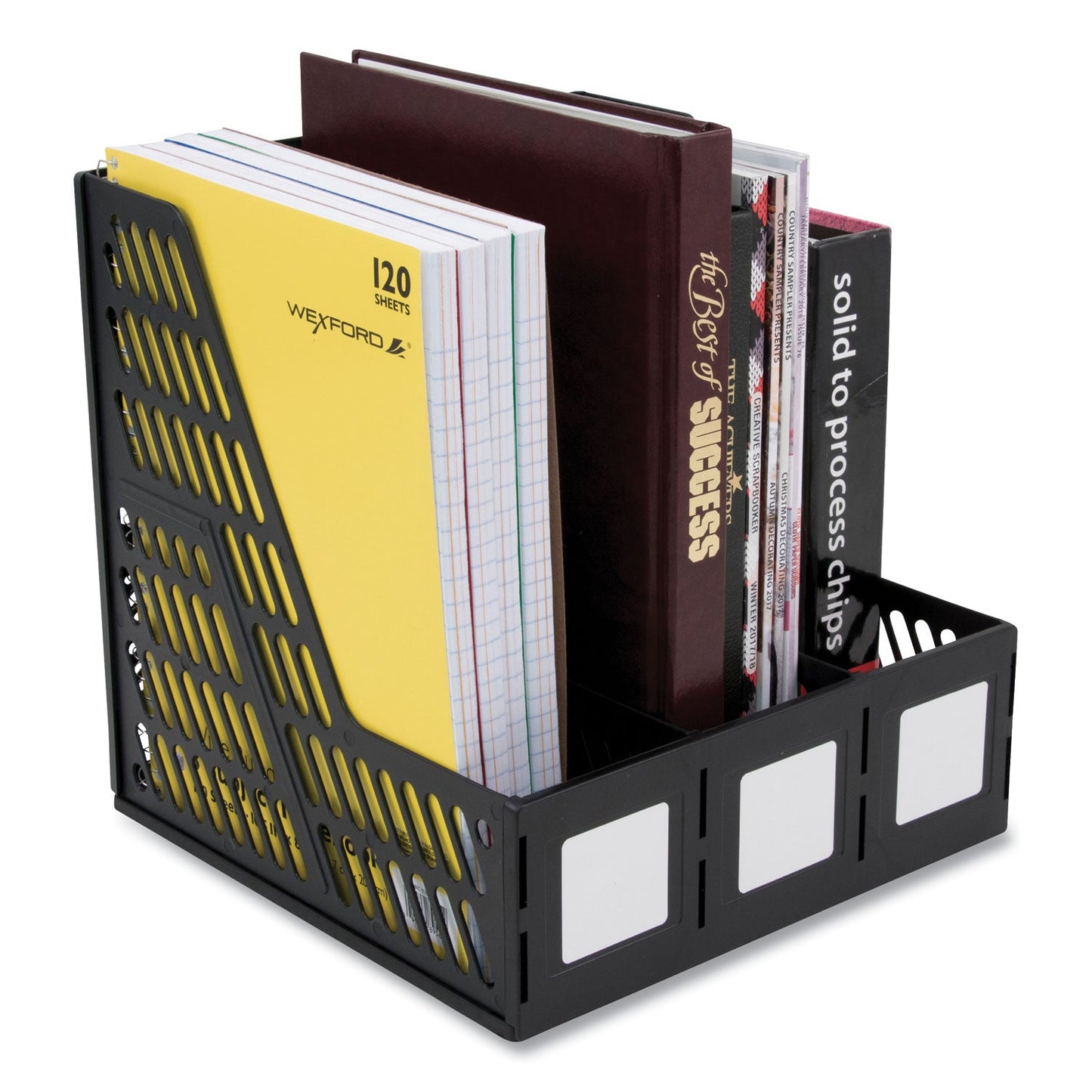 Advantus Literature File, Three Slots, 10 x 10 x 10.25, Black