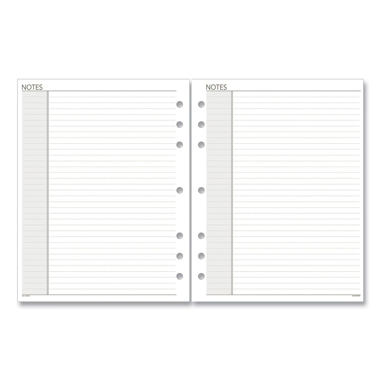 AT-A-GLANCE Lined Notes Pages for Planners/Organizers, 8.5 x 5.5, White Sheets, Undated