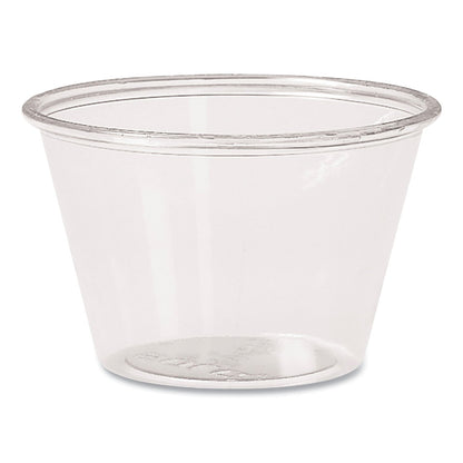 Dart Portion Containers, PET, 4 oz, Clear, 250/Bag, 10 Bags/Carton