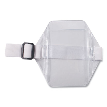 Advantus Arm Badge Holders, Vertical, Textured Clear 5" x 5" Holder, 2.5" x 4" Insert, 12/Pack