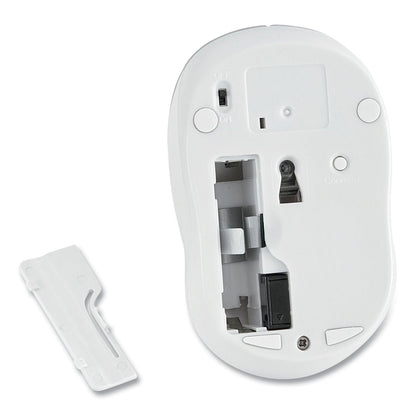 Verbatim Silent Wireless Blue LED Mouse, 2.4 GHz Frequency/32.8 ft Wireless Range, Left/Right Hand Use, Silver