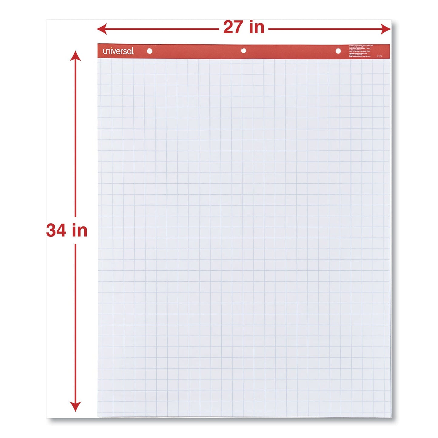 Universal Easel Pads/Flip Charts, Quadrille Rule (1 sq/in), 27 x 34, White, 50 Sheets, 2/Carton