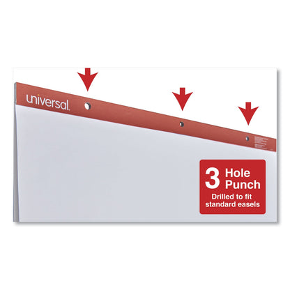 Universal Easel Pads/Flip Charts, Unruled, 27 x 34, White, 50 Sheets, 2/Carton