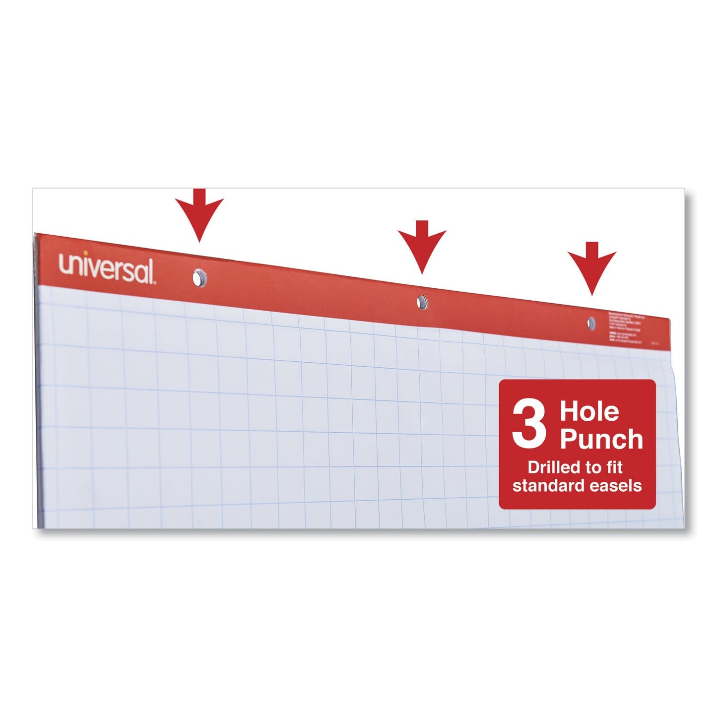 Universal Easel Pads/Flip Charts, Quadrille Rule (1 sq/in), 27 x 34, White, 50 Sheets, 2/Carton