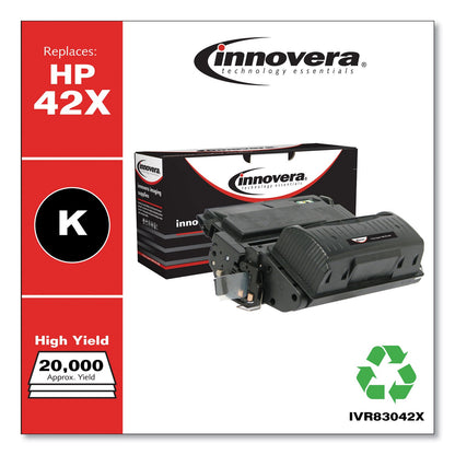 Innovera Remanufactured Black High-Yield Toner, Replacement for 42X (Q5942X), 20,000 Page-Yield
