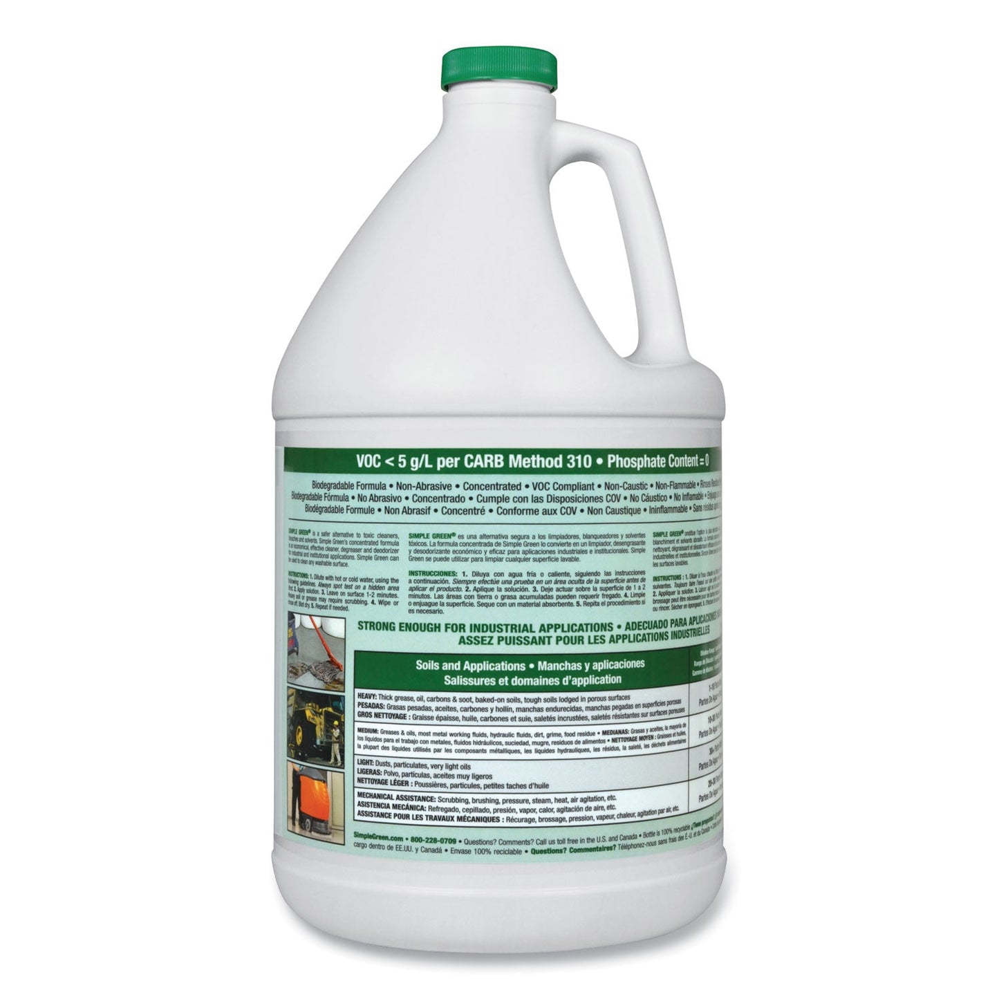 Simple Green Industrial Cleaner and Degreaser, Concentrated, 1 gal Bottle, 6/Carton