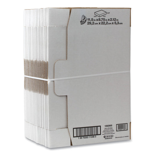 Duck Self-Locking Mailing Box, Regular Slotted Container (RSC), 8.75" x 11.5" x 2.13", White, 25/Pack