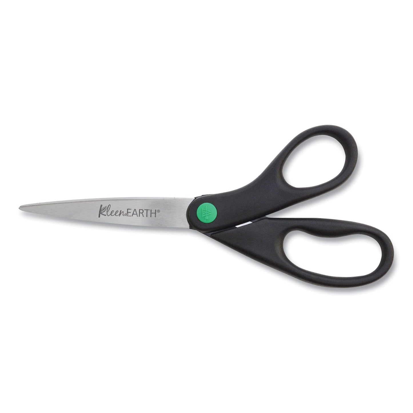 Westcott KleenEarth Scissors, 8" Long, 3.25" Cut Length, Black Straight Handles, 2/Pack