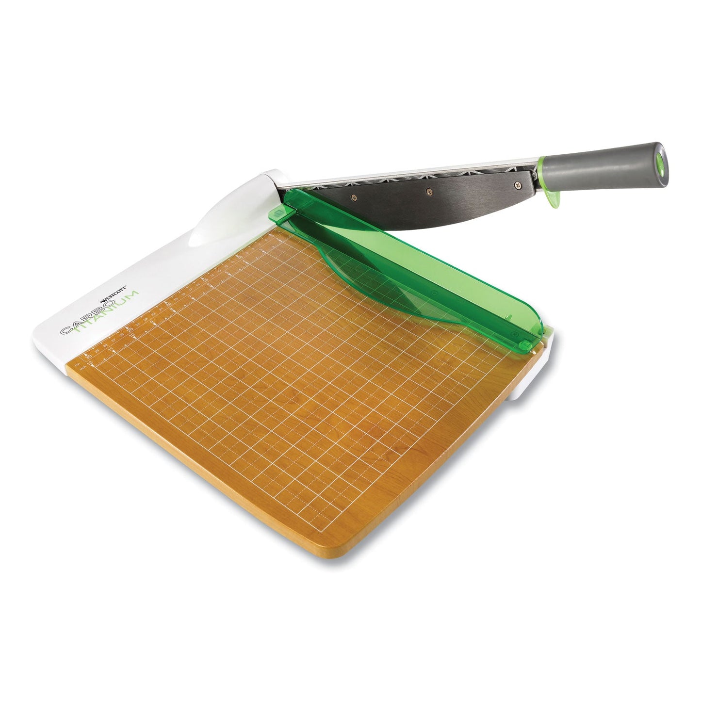 Westcott CarboTitanium Guillotine Paper Trimmer, 30 Sheets, 12" Cut Length, Metal/Wood Composite Base, 14 x 22