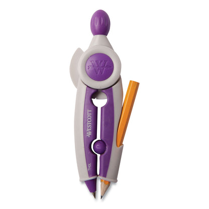 Westcott Soft Touch School Compass with Antimicrobial Product Protection, 10", Assorted Colors