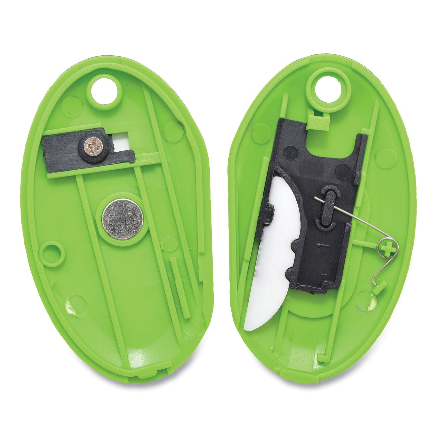 Westcott Compact Safety Ceramic Blade Box Cutter, Retractable Blade, 0.5" Blade, 2.5" Plastic Handle, Green