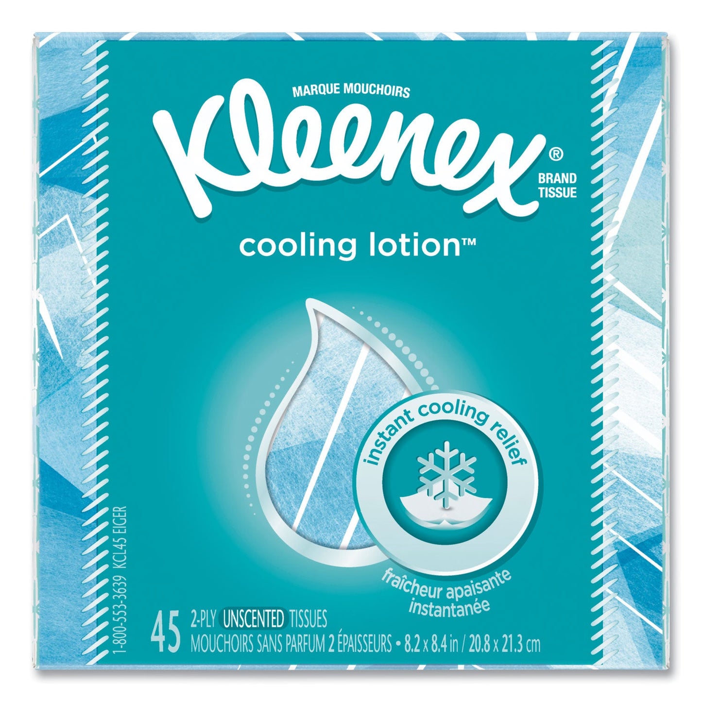 Kleenex Cool Touch Facial Tissue, 2-Ply, White, 45 Sheets/Box