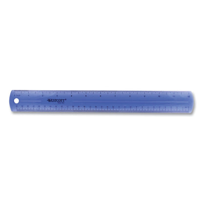 Westcott 12" Jewel Colored Ruler, Standard/Metric, Plastic