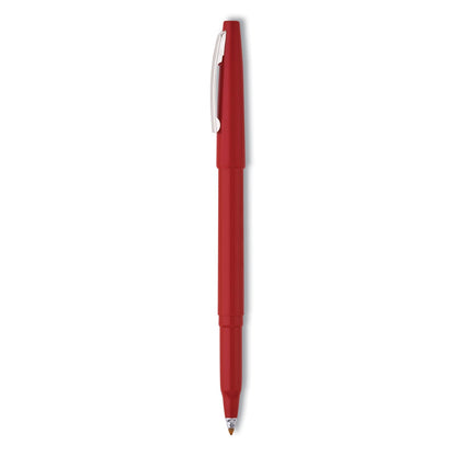 Pentel Rolling Writer Roller Ball Pen, Stick, Medium 0.8 mm, Red Ink, Red Barrel, Dozen