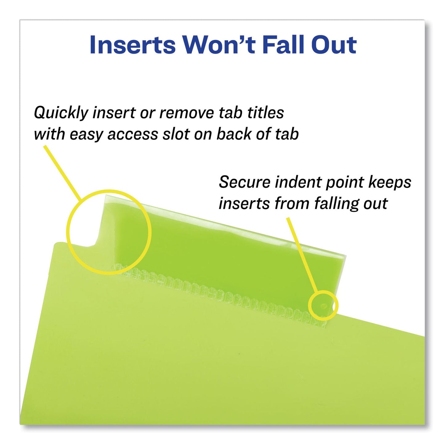 Avery Insertable Big Tab Plastic 2-Pocket Dividers, 5-Tab, 11.13 x 9.25, Assorted, 1 Set
