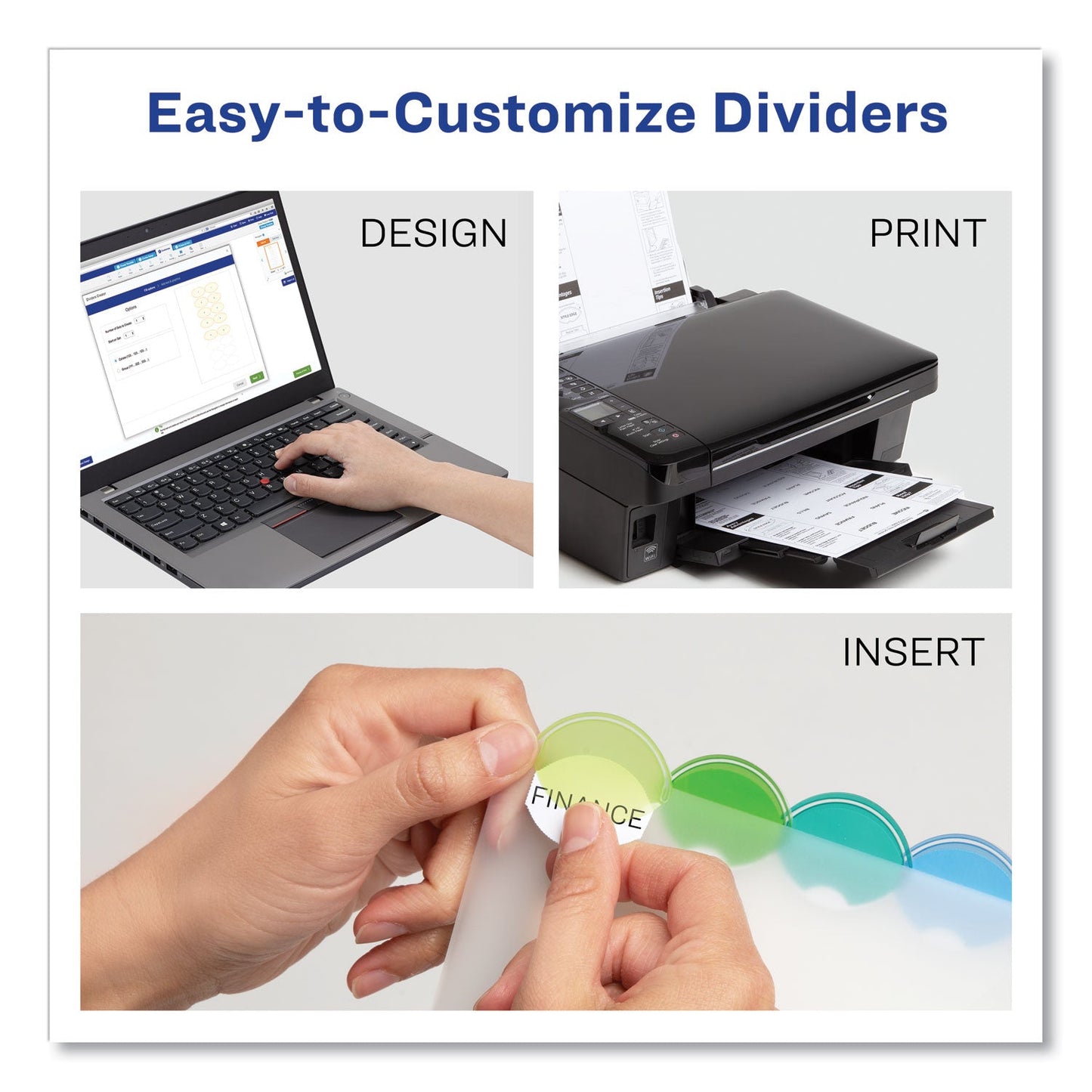 Avery Insertable Style Edge Tab Plastic Dividers, 8-Tab, 11 x 8.5, Translucent, 1 Set