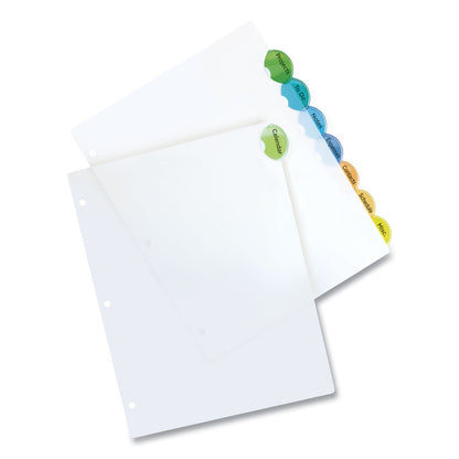 Avery Insertable Style Edge Tab Plastic Dividers, 8-Tab, 11 x 8.5, Translucent, 1 Set