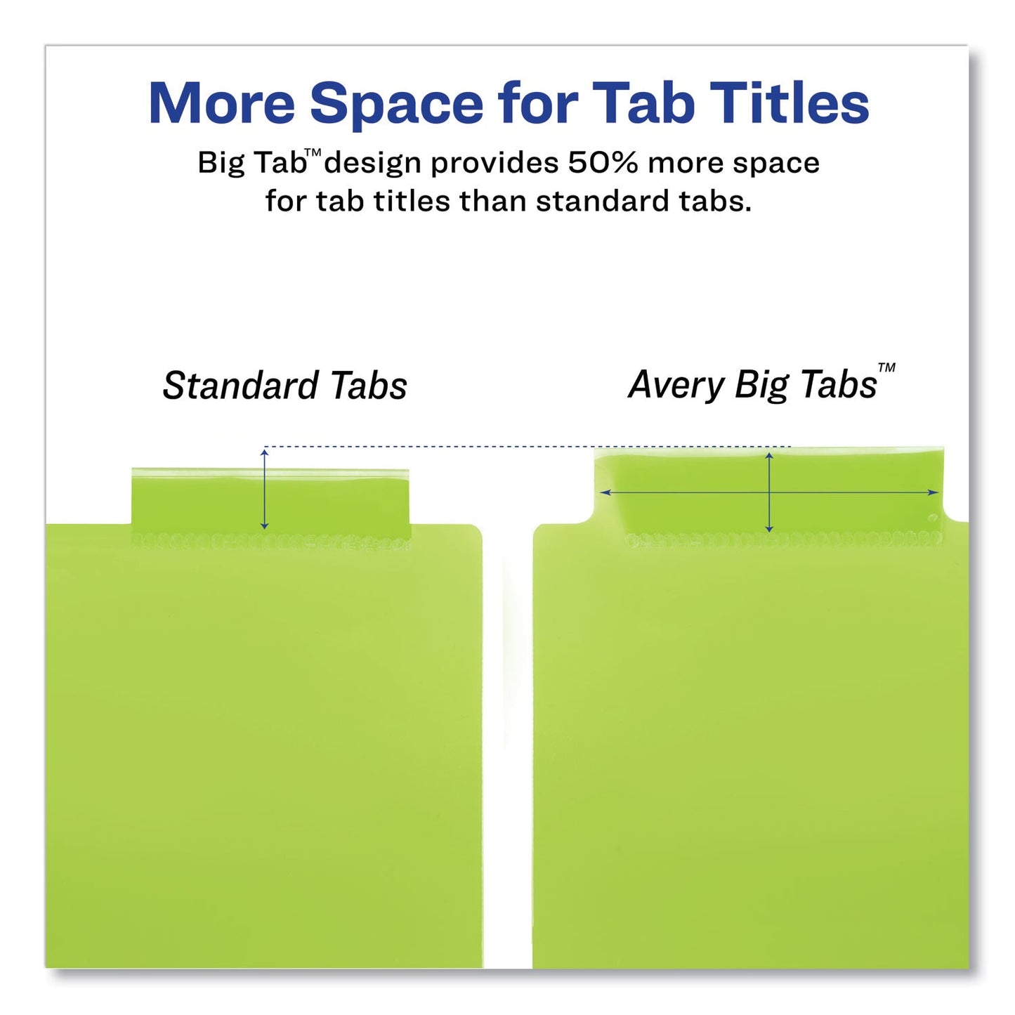 Avery Insertable Big Tab Plastic 1-Pocket Dividers, 5-Tab, 11.13 x 9.25, Assorted, 1 Set