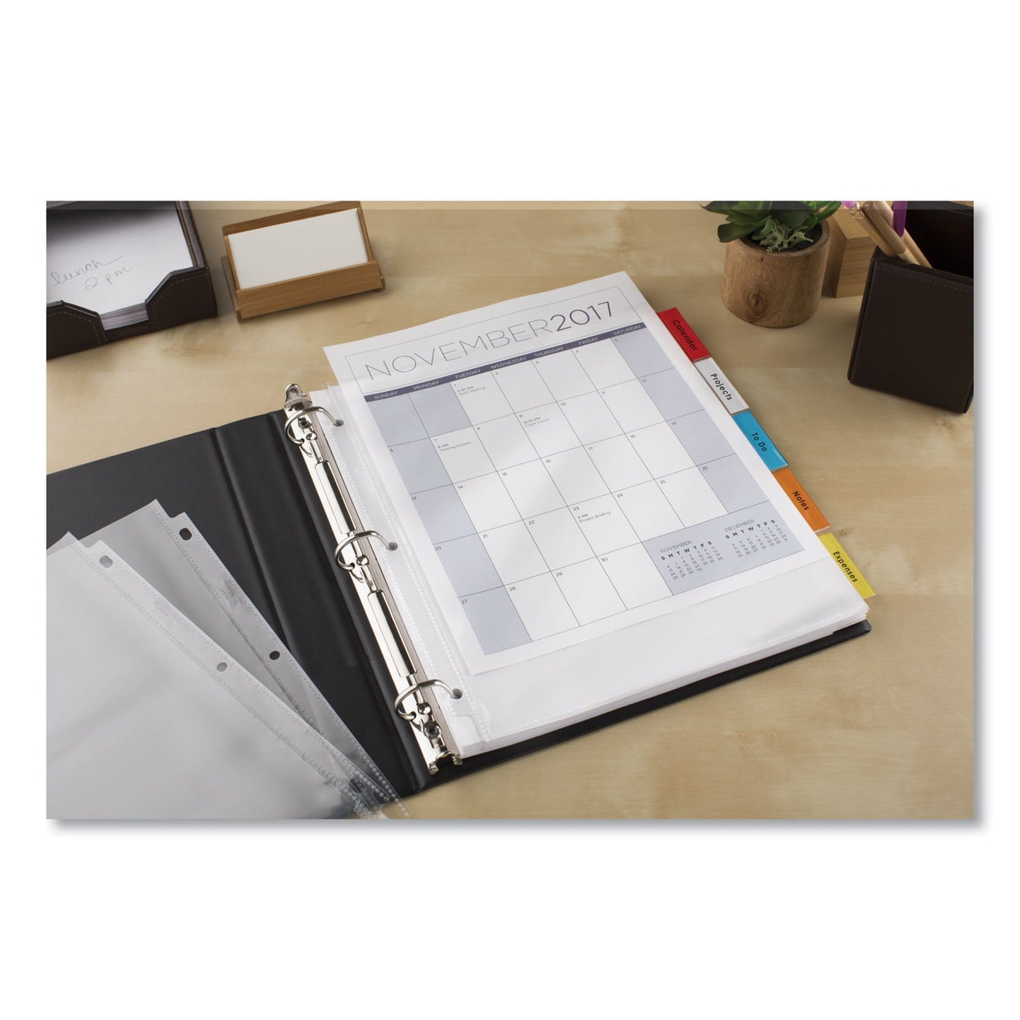 Avery Insertable Big Tab Dividers, 5-Tab, Single-Sided Copper Edge Reinforcing, 11.13 x 9.25, White, Assorted Tabs, 1 Set