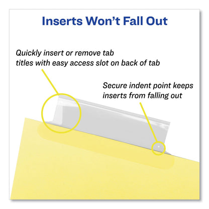 Avery Insertable Big Tab Dividers, 8-Tab, Double-Sided Gold Edge Reinforcing, 11 x 8.5, Buff, Clear Tabs, 1 Set