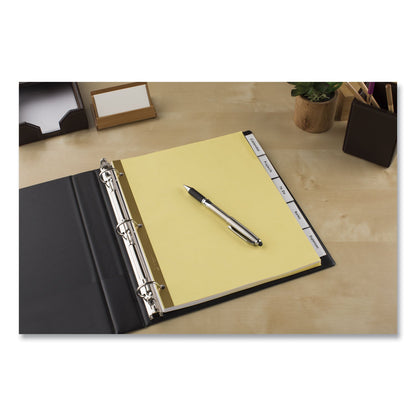 Avery Insertable Big Tab Dividers, 5-Tab, Double-Sided Gold Edge Reinforcing, 11 x 8.5, Buff, Clear Tabs, 1 Set