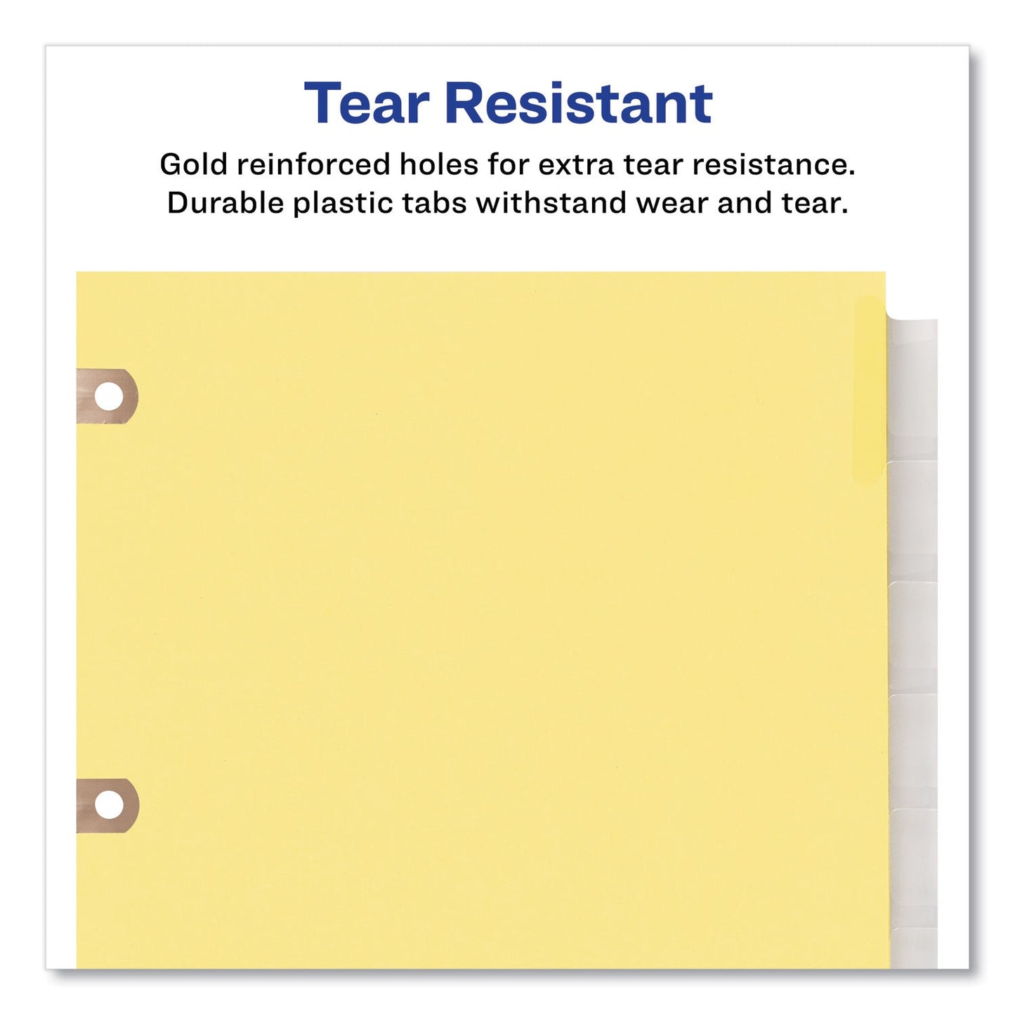 Avery Insertable Big Tab Dividers, 5-Tab, Single-Sided Copper Edge Reinforcing, 11 x 8.5, Buff, Clear Tabs, 1 Set