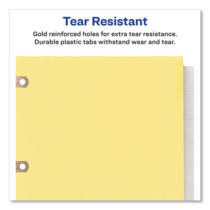 Avery Insertable Big Tab Dividers, 5-Tab, Single-Sided Copper Edge Reinforcing, 11 x 8.5, Buff, Clear Tabs, 1 Set