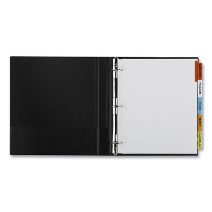 Avery Insertable Big Tab Dividers, 5-Tab, Single-Sided Copper Edge Reinforcing, 11.13 x 9.25, White, Assorted Tabs, 1 Set