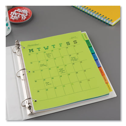 Avery Insertable Big Tab Plastic Dividers, 8-Tab, 11 x 8.5, Assorted, 1 Set