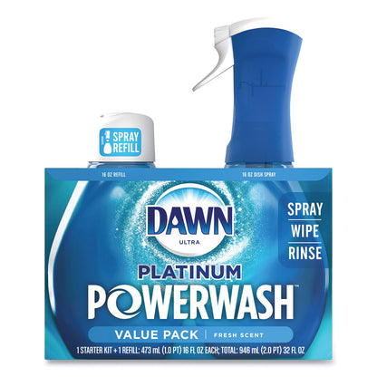 Dawn Platinum Powerwash Dish Spray, Fresh, 16 oz Spray Bottle, 2/Pack, 3 Packs/Carton