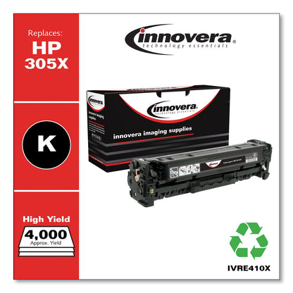 Innovera Remanufactured Black High-Yield Toner, Replacement for 305X (CE410X), 4,000 Page-Yield