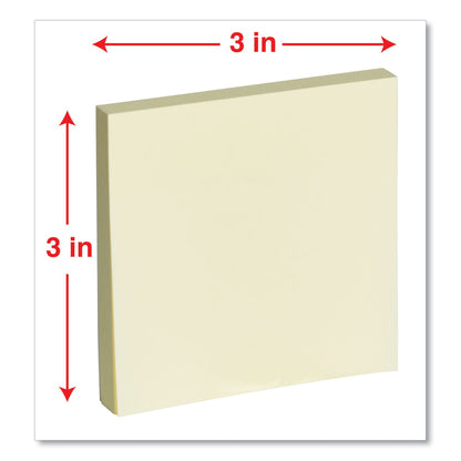 Universal Self-Stick Note Pad Cabinet Pack, 3" x 3", Yellow, 90 Sheets/Pad, 24 Pads/Pack