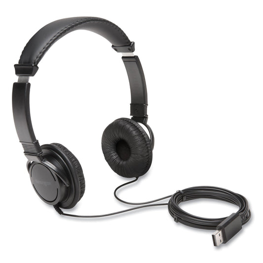 Kensington Hi-Fi Headphones, 6 ft Cord, Black