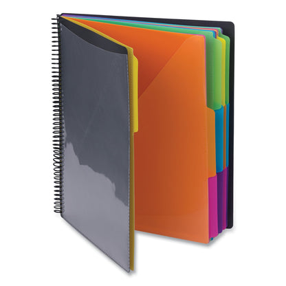 Smead Poly Project Organizer, 24 Letter-Size Sleeves, Gray with Bright Pockets