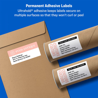 Avery Shipping Labels w/ TrueBlock Technology, Laser Printers, 5.5 x 8.5, White, 2/Sheet, 250 Sheets/Box