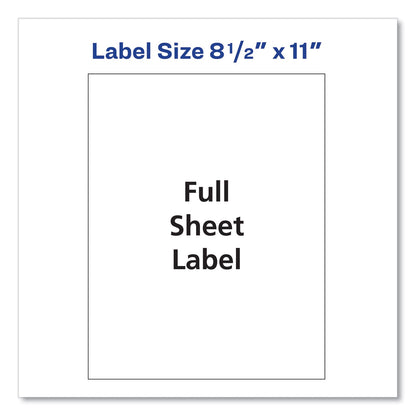 Avery Shipping Labels with TrueBlock Technology, Inkjet/Laser Printers, 8.5 x 11, White, 500/Box