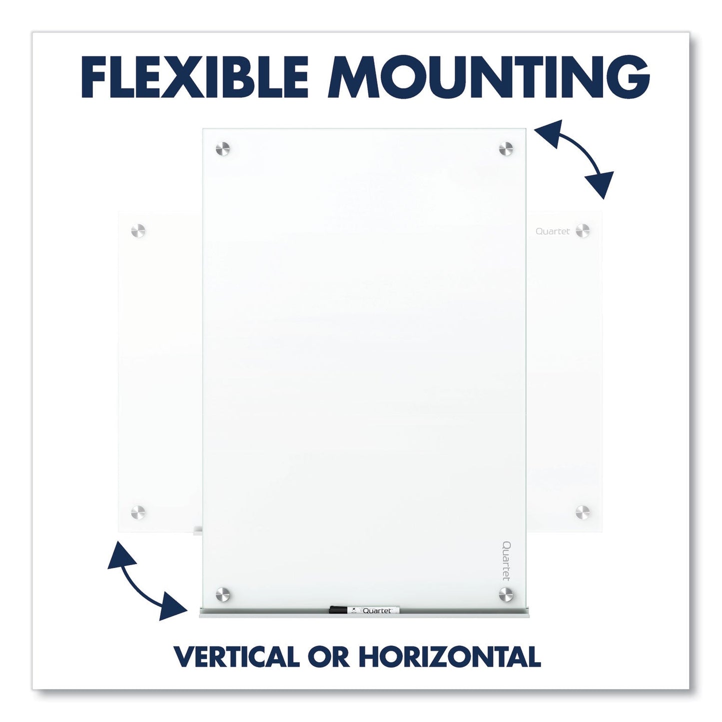 Quartet Brilliance Glass Dry-Erase Boards, 48 x 48, White Surface