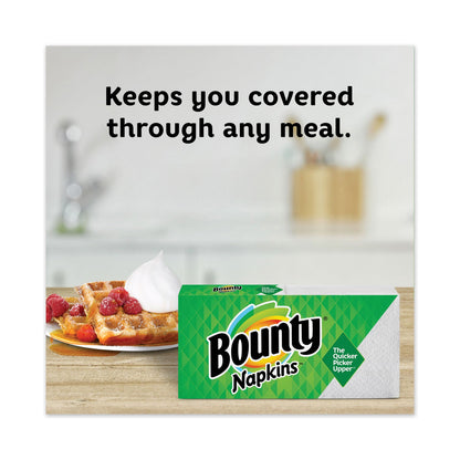 Bounty Quilted Napkins, 1-Ply, 12.1 x 12, White, 100/Pack