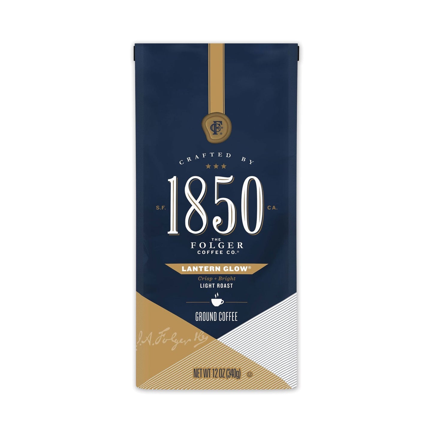 1850 Coffee, Lantern Glow, Light Roast, Ground, 12 oz Bag