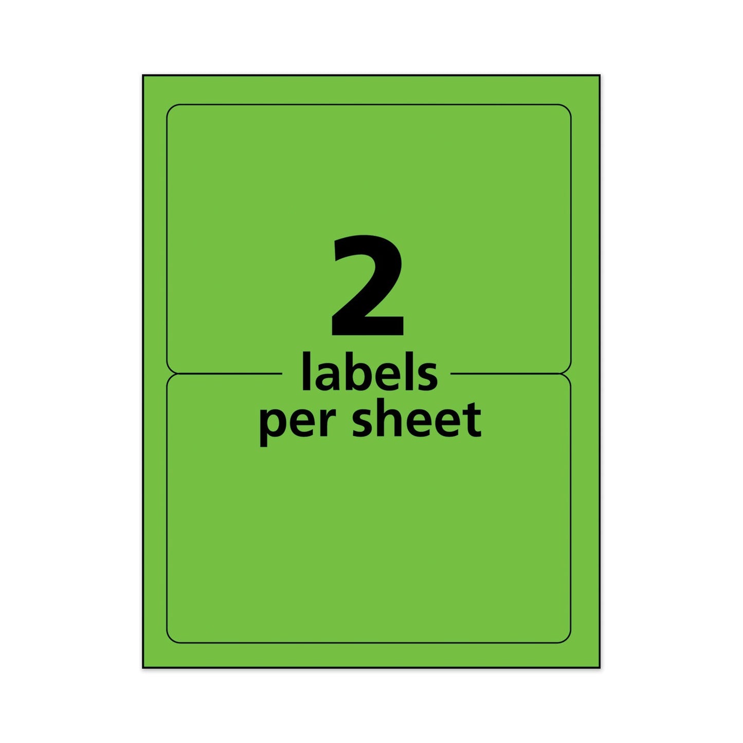 Avery High-Visibility Permanent Laser ID Labels, 5.5 x 8.5, Neon Green, 200/Box