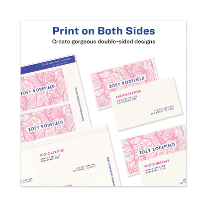 Avery Print-to-the-Edge Microperf Business Cards w/Sure Feed Technology, Color Laser, 2x3.5, White, 160 Cards, 8/Sheet,20 Sheets/PK