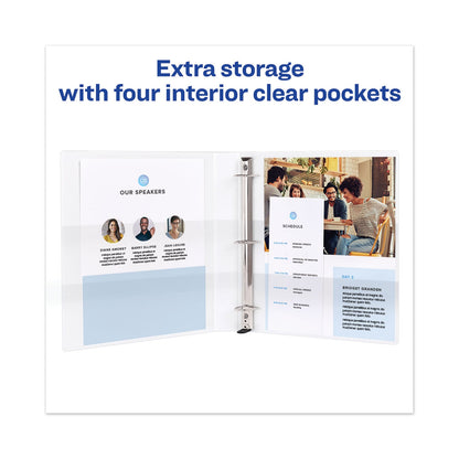 Avery Heavy-Duty View Binder with DuraHinge and One Touch EZD Rings, 3 Rings, 1" Capacity, 11 x 8.5, White