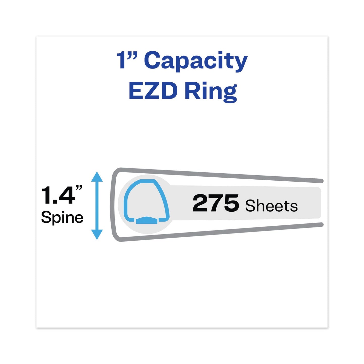Avery Heavy-Duty View Binder with DuraHinge and One Touch EZD Rings, 3 Rings, 1" Capacity, 11 x 8.5, White